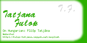 tatjana fulop business card