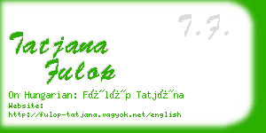 tatjana fulop business card